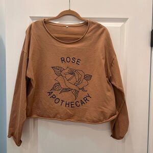 Schitts Creek inspired Rose Apothecary Brown Cropped Lightweight Sweatshirt